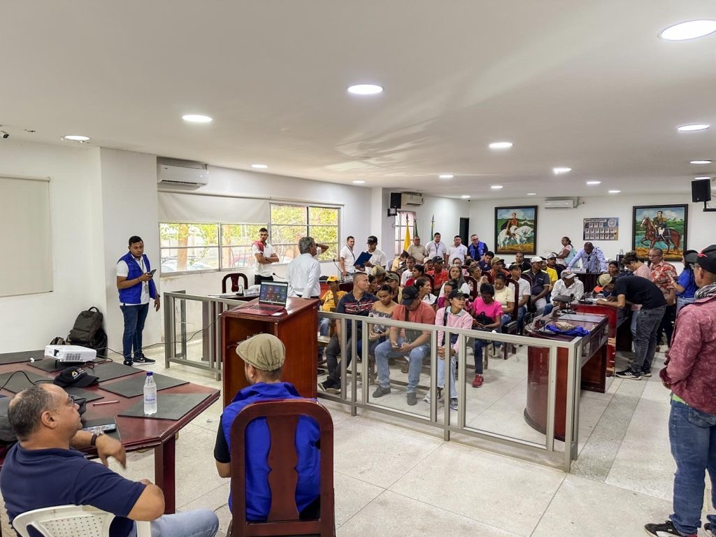 Socialización del Programa de Repoblamiento 2026 en San Marcos, Sucre, con participación de pescadores, piscicultores y autoridades locales de La Mojana.