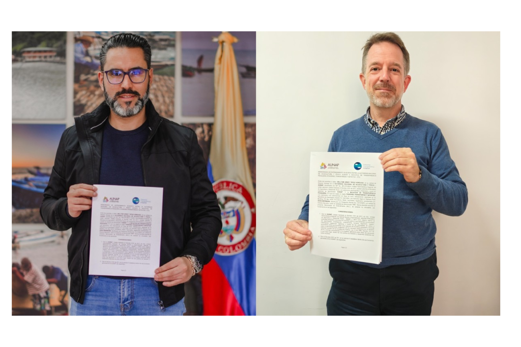 Créditos: Director General de la Autoridad Nacional de Acuicultura y Pesca (AUNAP), William Tepud y Director Ejecutivo de FiTI, Sven Biermann